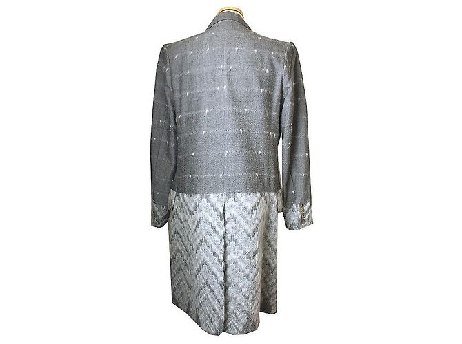 Dior Christian Grey Wool Blend Coat Brown - view 2