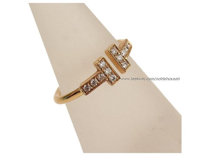 Tiffany & Co Drahtring aus Roségold mit Diamanten Größe Schwarz - Ansicht 2