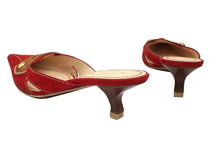 Tod's Mule in scamosciato rosso - vista 4