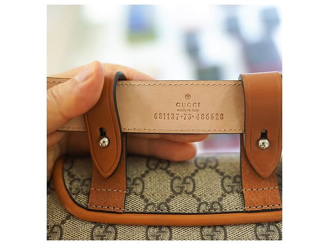 Bamboo Gucci Bambus-Taillentasche UIQEN aus beigem Canvas Braun - Ansicht 17