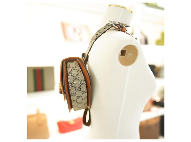 Bamboo Gucci Bambus-Taillentasche UIQEN aus beigem Canvas Braun - Ansicht 3