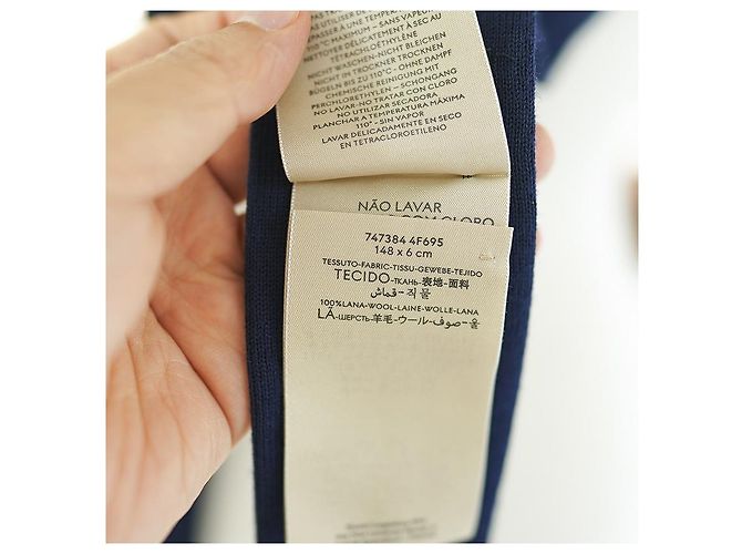 Gucci Men's GG Logo Wool Knit Tie Navy Blue - view 12