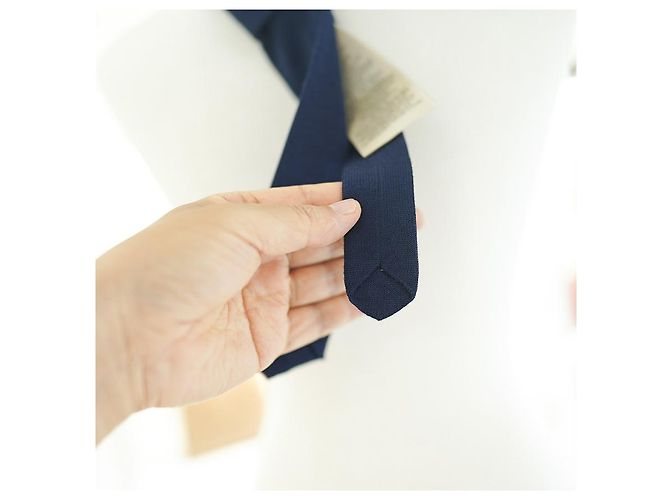 Gucci Men's GG Logo Wool Knit Tie Navy Blue - view 7