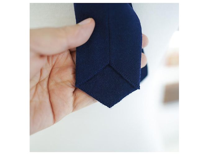Gucci Men's GG Logo Wool Knit Tie Navy Blue - view 8