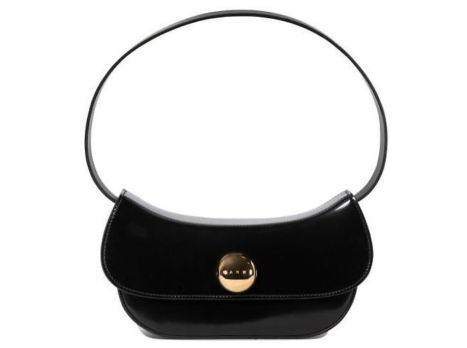 Marni Piccola borsa hobo in pelle nera a forma di farfalla Nero - vista 4