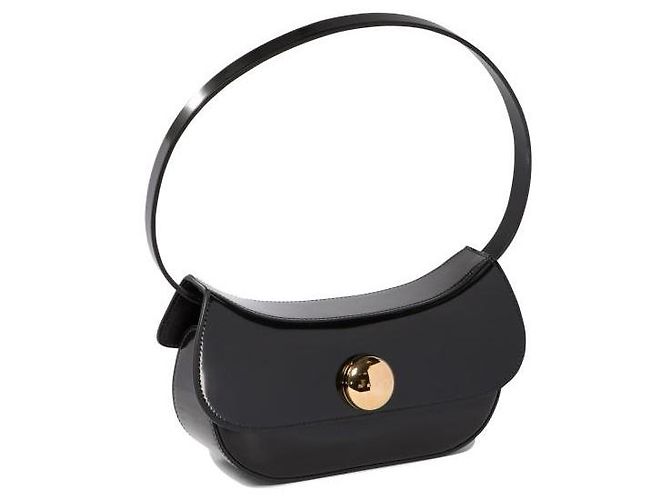 Marni Piccola borsa hobo in pelle nera a forma di farfalla Nero - vista 5