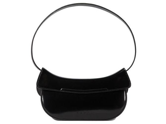 Marni Piccola borsa hobo in pelle nera a forma di farfalla Nero - vista 6