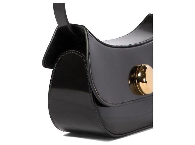 Marni Piccola borsa hobo in pelle nera a forma di farfalla Nero - vista 7