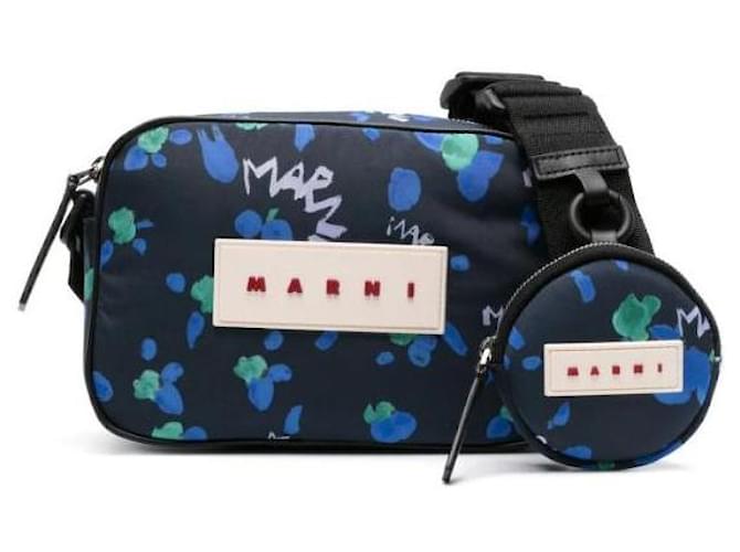 Marni Borsa a tracolla stampata Blu - vista 4
