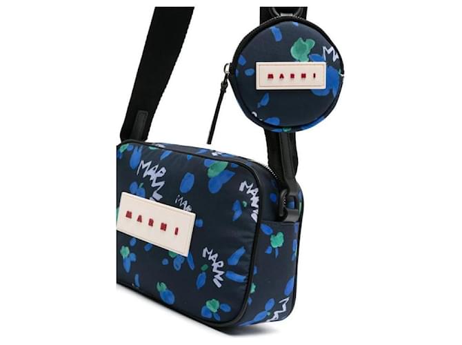 Marni Borsa a tracolla stampata Blu - vista 7
