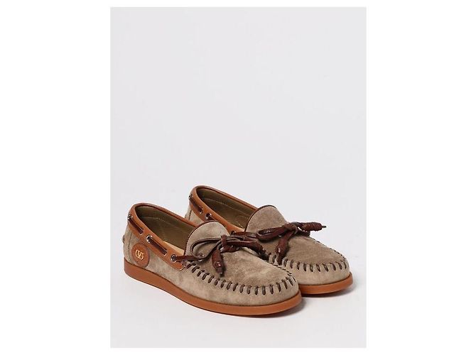 Valentino Crust Leather Boat Shoes BTL AMV - view 5