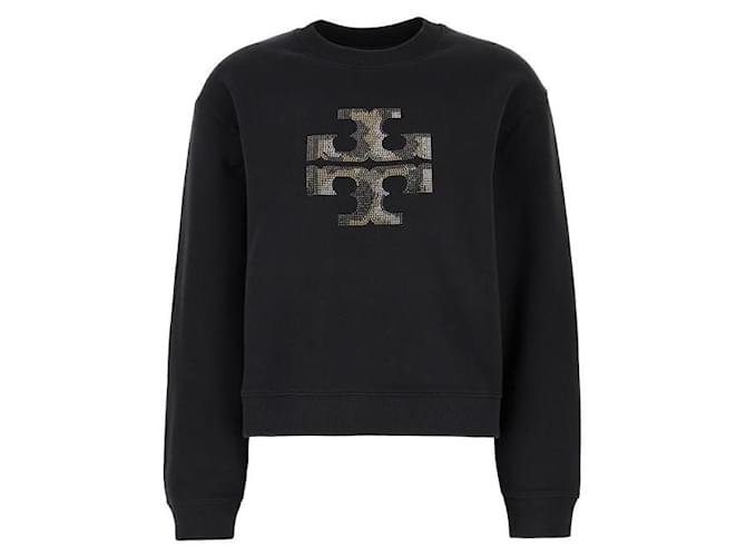 Tory Burch Moleton com logo de cristal Preto - vista 4