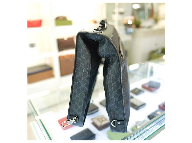 Gucci Borsa da viaggio in tessuto carbone, grande dimensione, unisex Marrone - vista 17