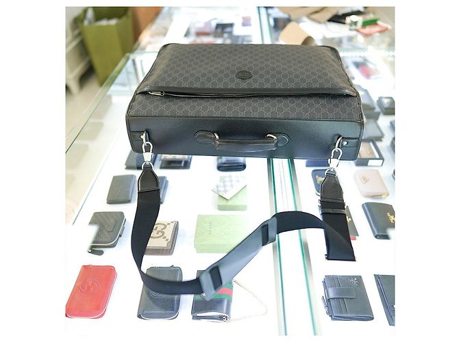 Gucci Borsa da viaggio in tessuto carbone, grande dimensione, unisex Marrone - vista 27