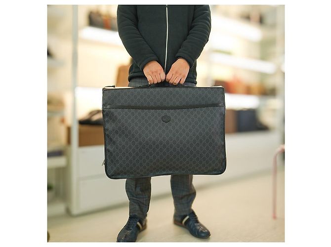 Gucci Borsa da viaggio in tessuto carbone, grande dimensione, unisex Marrone - vista 31