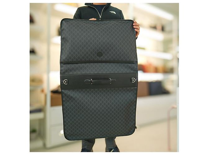 Gucci Borsa da viaggio in tessuto carbone, grande dimensione, unisex Marrone - vista 33