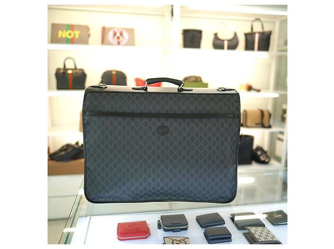 Gucci Borsa da viaggio in tessuto carbone, grande dimensione, unisex Marrone - vista 8