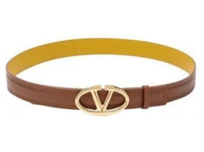 Valentino Cinturón de Cuero Edición Bold Amarillo - vista 5