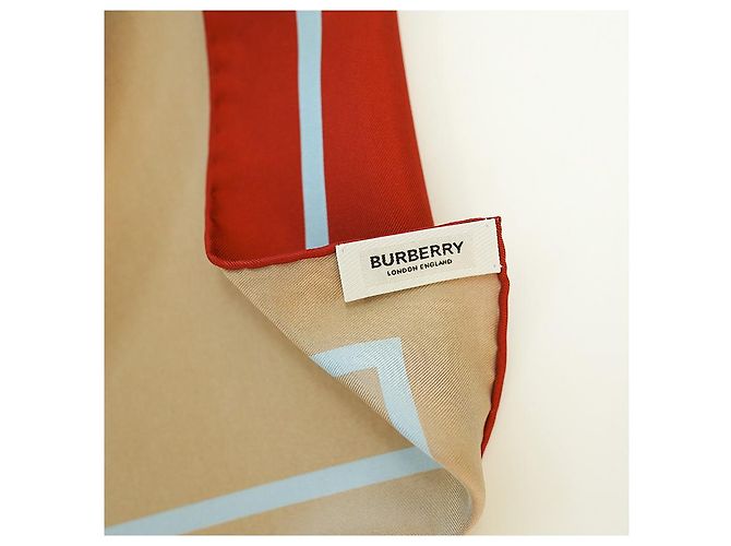Burberry Foulard in seta LOVE Archive Beige Marrone - vista 16