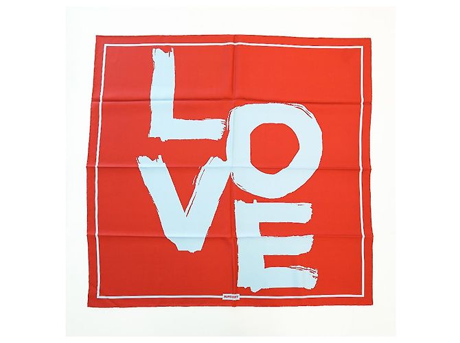Burberry Foulard in seta LOVE Archive Beige Marrone - vista 17