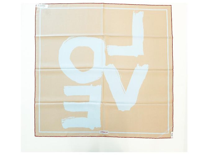 Burberry Foulard in seta LOVE Archive Beige Marrone - vista 18