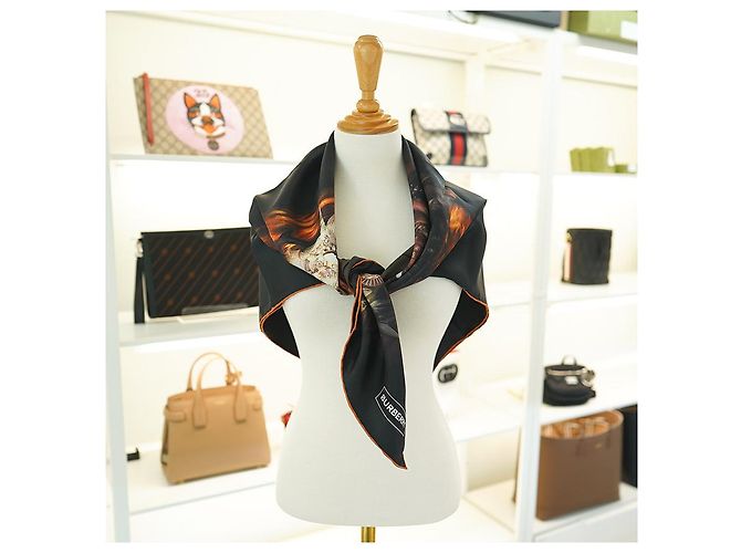 Burberry Bufanda de seda con estampado negro - vista 10