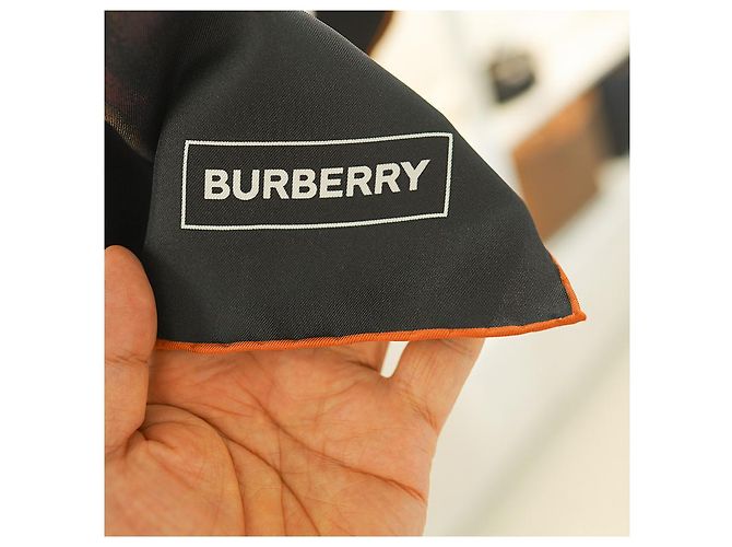 Burberry Bufanda de seda con estampado negro - vista 14