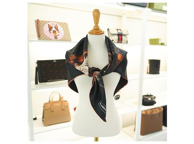 Burberry Bufanda de seda con estampado negro - vista 2