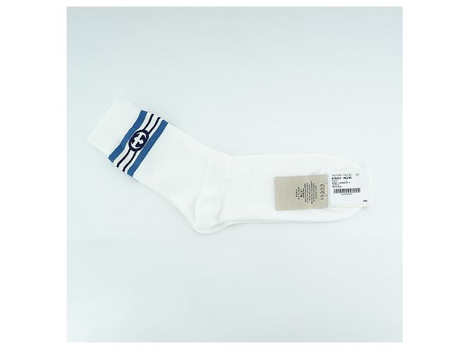 Gucci Calze bianche da uomo in misto cotone jacquard con logo GG Bianco - vista 18