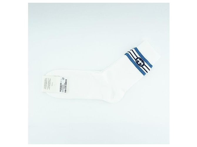 Gucci Calze bianche da uomo in misto cotone jacquard con logo GG Bianco - vista 8