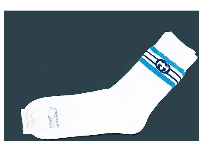 Gucci Calze bianche da uomo in misto cotone jacquard con logo GG Bianco - vista 9