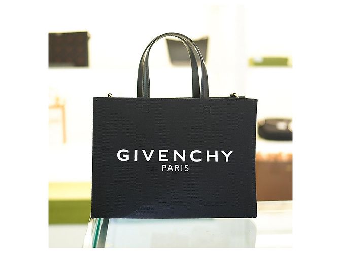 Givenchy Damentasche klein aus schwarzem Canvas, zwei-Wege-Tasche, Luxus-Tasche Weiß - Ansicht 19