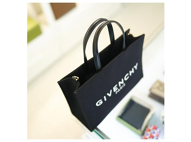 Givenchy Damentasche klein aus schwarzem Canvas, zwei-Wege-Tasche, Luxus-Tasche Weiß - Ansicht 20