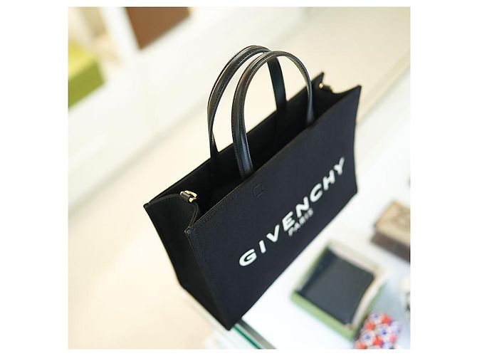 Givenchy Damentasche klein aus schwarzem Canvas, zwei-Wege-Tasche, Luxus-Tasche Weiß - Ansicht 4