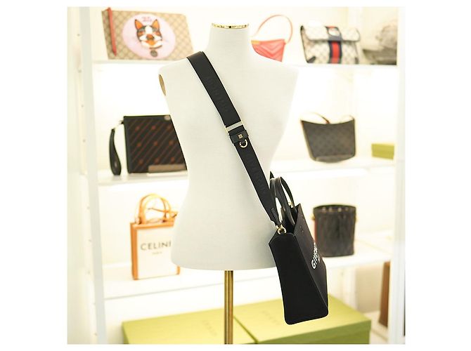 Givenchy Damentasche klein aus schwarzem Canvas, zwei-Wege-Tasche, Luxus-Tasche Weiß - Ansicht 7