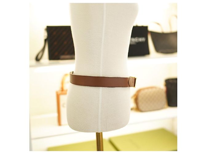 Burberry Damen reversible Canvas-Leder-Gürtel in Camel-Tan Braun - Ansicht 20