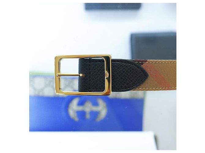 Burberry Damen Gürtel Wendbar aus Leder Camel Schwarz Braun - Ansicht 13