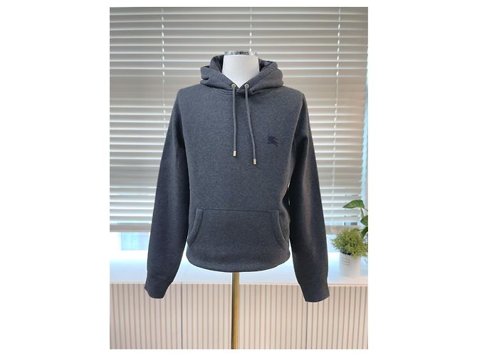 Burberry Felpa da uomo in cotone grigio carbone Marrone - vista 10