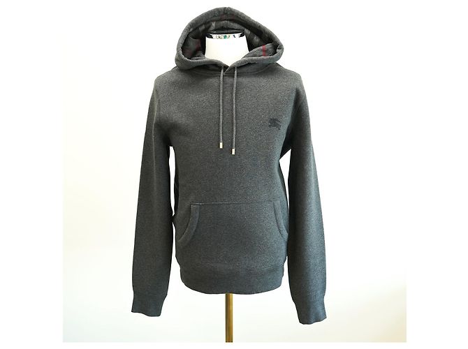 Burberry Felpa da uomo in cotone grigio carbone Marrone - vista 3