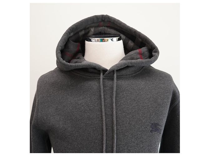 Burberry Felpa da uomo in cotone grigio carbone Marrone - vista 4