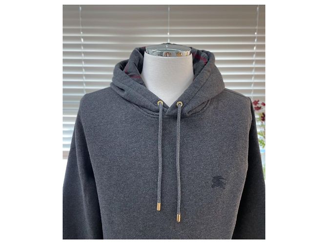 Burberry Felpa da uomo in cotone grigio carbone Marrone - vista 6