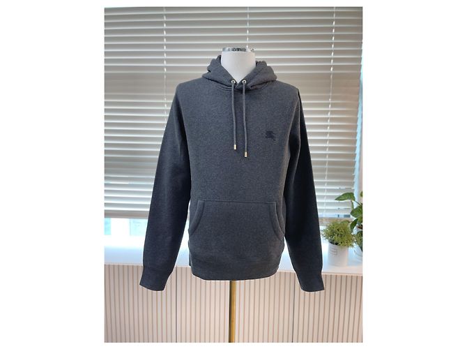 Burberry Felpa da uomo in cotone grigio carbone Marrone - vista 7