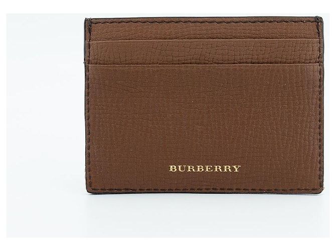 Burberry Tarjetero de lienzo marrón con estampado de casa Castaño - vista 2