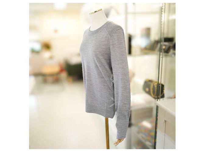 Burberry Damenpullover aus mittelgrauer Wolle Meigan Mehrfarben - Ansicht 12