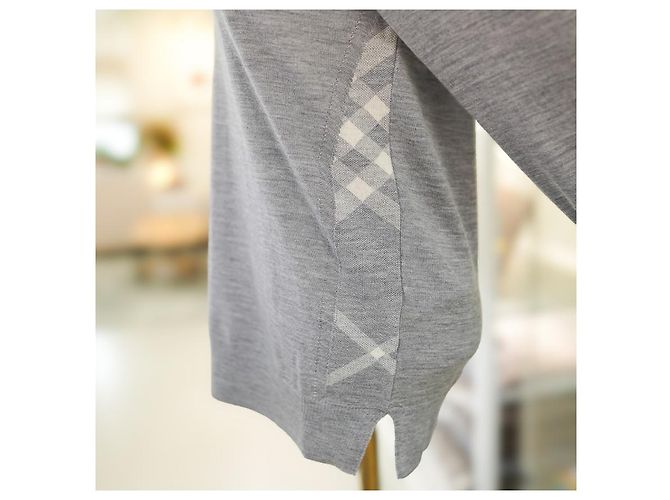 Burberry Damenpullover aus mittelgrauer Wolle Meigan Mehrfarben - Ansicht 13