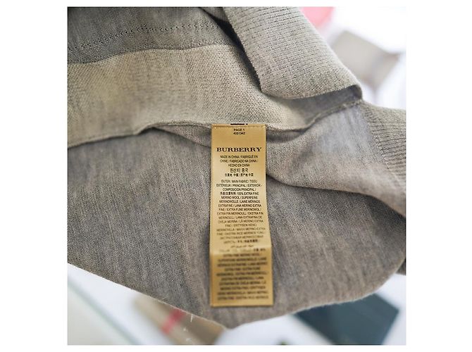 Burberry Damenpullover aus mittelgrauer Wolle Meigan Mehrfarben - Ansicht 14