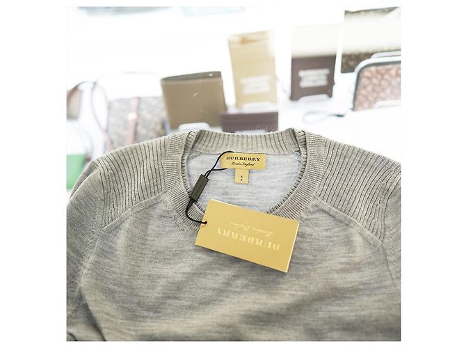 Burberry Damenpullover aus mittelgrauer Wolle Meigan Mehrfarben - Ansicht 16