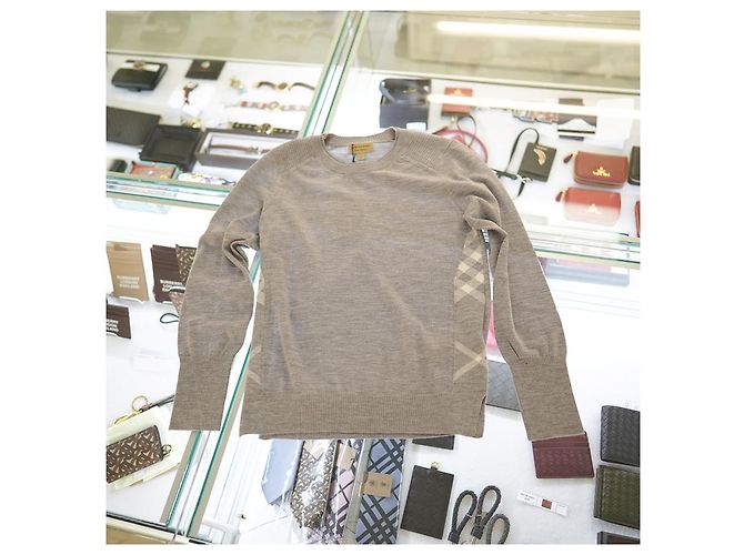 Burberry Damenpullover aus mittelgrauer Wolle Meigan Mehrfarben - Ansicht 17