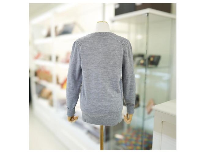 Burberry Damenpullover aus mittelgrauer Wolle Meigan Mehrfarben - Ansicht 4
