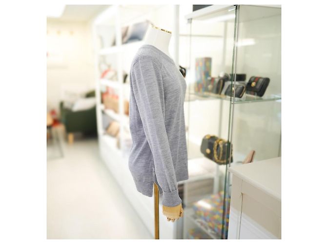 Burberry Damenpullover aus mittelgrauer Wolle Meigan Mehrfarben - Ansicht 5